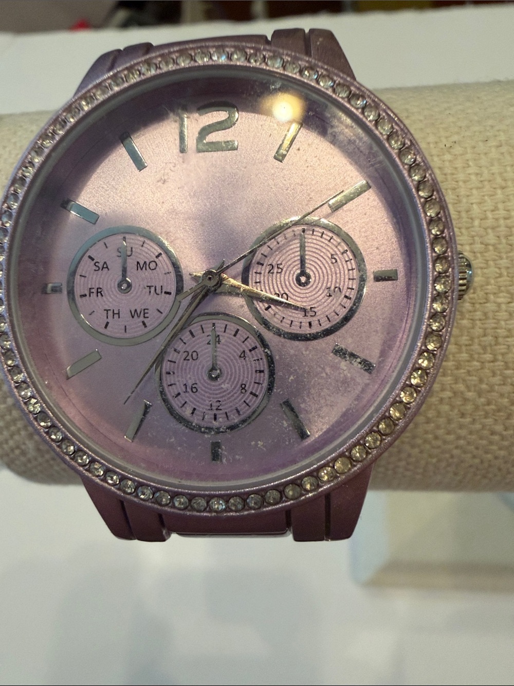 Lavender Crystal Bezel Fashion Watch